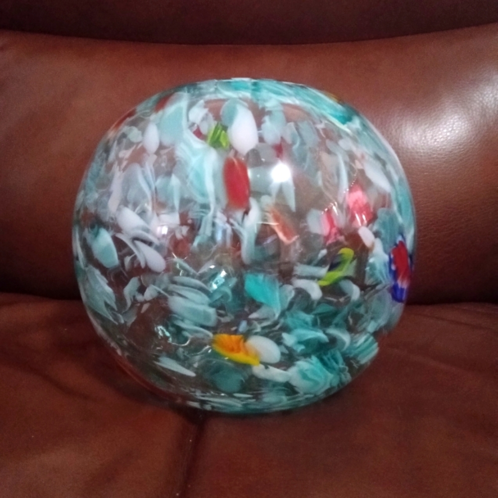 Colorful Glass Art Sphere Vase